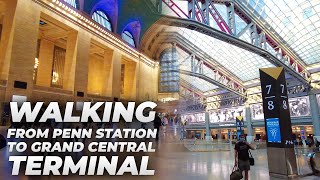 Walking NYC  Penn Station to Times Square amp Grand Central Terminal July 2021 [upl. by Auqinimod]