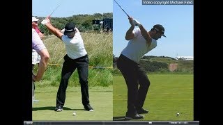 Jon Rahm golf swing  Long Iron faceon amp downtheline July 2017 [upl. by Christos]