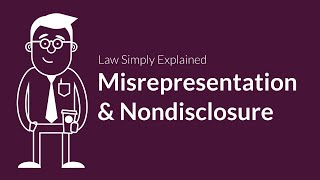 Misrepresentation and Nondisclosure  Contracts  Defenses amp Excuses [upl. by Elumas813]