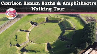 CAERLEON ROMAN BATHS amp AMPHITHEATRE WALES  Walking Tour  Pinned on Places [upl. by Thordis]