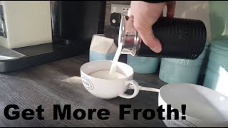 How to Get More Froth from Your Nespresso Coffee Aeroccino  Nespresso tips and help [upl. by Nap]